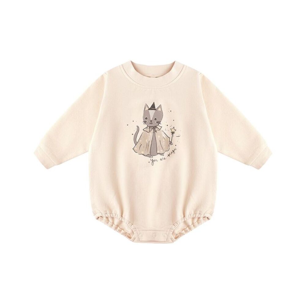 Quincy Mae Crewneck Bubble Romper, White
